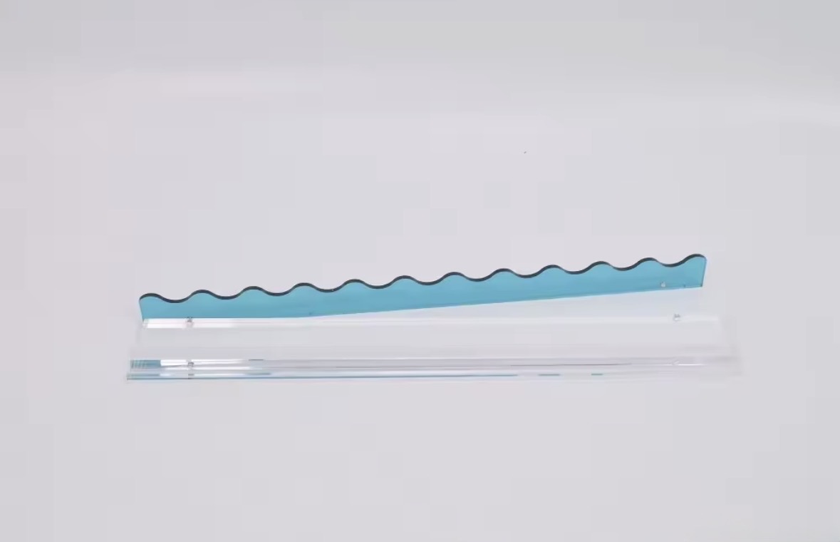 Turquoise 44cm acrylic mahjong rack and pusher set