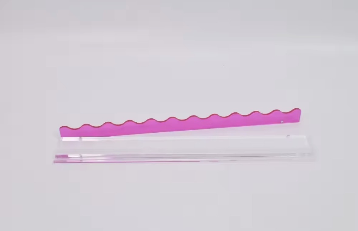 Pink 44cm acrylic mahjong rack and pusher set